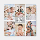 自分だけのイニシャル入り 6枚の写真 コラージュを作ろう マグネット (正面)