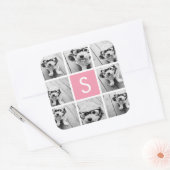 自分だけのインスタグラムコラージュカスタムモノグラムを作成 スクエアシール (封筒)