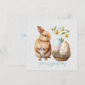 自分だけのウサギと卵をワイルドフラワーで作成 シーズンカード (正面/裏面)