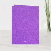 自分だけのオシャレなパープルグリッター&ピンクハートを作成 カード (裏面)