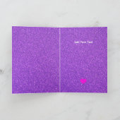 自分だけのオシャレなパープルグリッター&ピンクハートを作成 カード (内部)