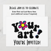 自分だけのオリジナルアートを作成または写真をアップロード 招待状 (正面/裏面)