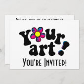 自分だけのオリジナルアートワークまたは写真を作成 招待状 (正面/裏面)