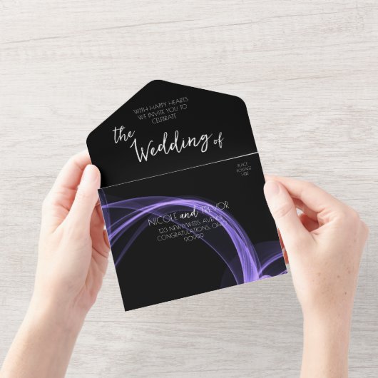 自分だけのオリジナルスモークリボンを作成しよう オールインワン招待状 (開いている状態)