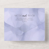 自分だけのオリジナルパープルインディゴ背景を作成 オールインワン招待状 (裏面)