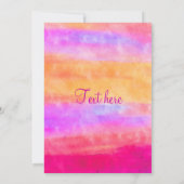 自分だけのオリジナル マルチカラー 水彩画 招待状 (裏面)