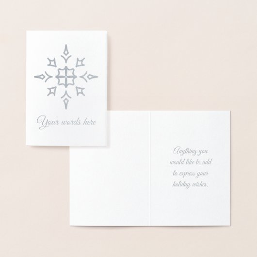 自分だけのオープンのシルバー・フォイルの雪の結晶を作ろう 箔カード (ディスプレー)