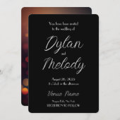 自分だけのカスタムディープボケウェディングを作成 招待状 (正面/裏面)