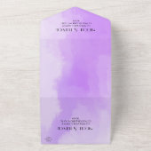 自分だけのカスタム水彩テクスチャ（パープル）を作成 オールインワン招待状 (外側)