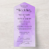 自分だけのカスタム水彩テクスチャ（パープル）を作成 オールインワン招待状 (内側)