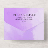 自分だけのカスタム水彩テクスチャ（パープル）を作成 オールインワン招待状 (裏面)