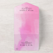 自分だけのカスタム水彩テクスチャ（ピンク）を作成 オールインワン招待状 (外側)