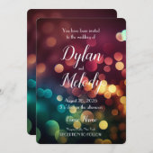 自分だけのカスタム秋の虹ボケウェディングを作成 招待状 (正面/裏面)