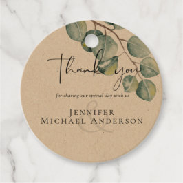 自分だけのカスタム ユーカリ グリーンのウェディングを創る フェイバータグ