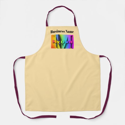 自分だけのカフェ コーヒーショップ ベージュ エプロン (正面)