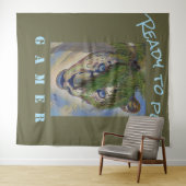 自分だけのカレッジゲームステールパードタイガーTシャツ タペストリー (インサイチュ(横))