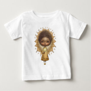自分だけのキュートなひまわりガールを作成 ベビーTシャツ