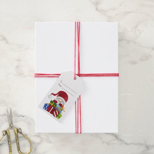 自分だけのクリスマスが楽しめるノームとプレゼントを作成 ギフトタグ (より糸付き)