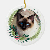 自分だけのクリスマス猫メモリアルを作成 セラミックオーナメント (正面)