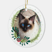 自分だけのクリスマス猫メモリアルを作成 セラミックオーナメント (左)