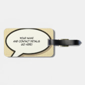 自分だけのコミックブックポップアート マイン! ヴィンテージ ラゲッジタグ (裏面横)