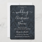 自分だけのゴシック ラスティック ダマスク パターンを作成 招待状 (正面)