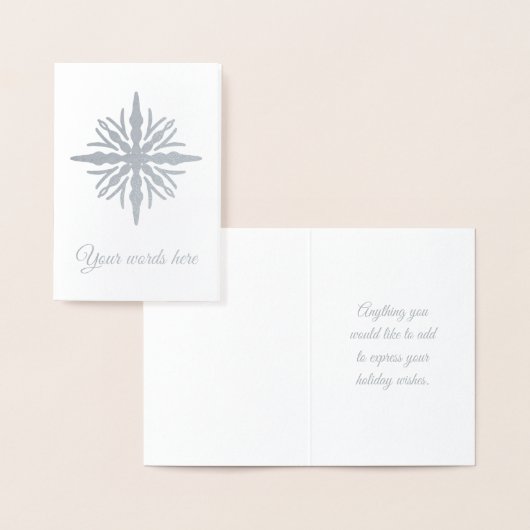 自分だけのシルバーフォイルの氷のつらら模様の雪の結晶を作ろう 箔カード (ディスプレー)
