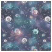 自分だけのターコイズピンクの花の銀河スパイラルを作ろう ファブリック (クローズアップ)