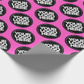 自分だけのネオンピンク リピーティング ロゴ 背景を作成 ラッピングペーパー (角)