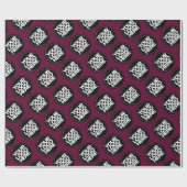 自分だけのバーガンディーリピーティングロゴ背景を作成 ラッピングペーパー (フラット)