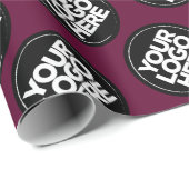 自分だけのバーガンディーリピーティングロゴ背景を作成 ラッピングペーパー (ロールコーナー)