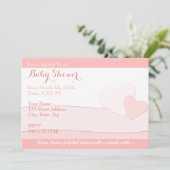 自分だけのピンクのベビーシャワー招待状を作成 招待状 (スタンド正面)