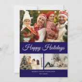 自分だけのフォトコラージュを作成しよう - 青い背景 シーズンカード (正面)