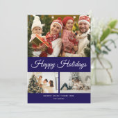 自分だけのフォトコラージュを作成しよう - 青い背景 シーズンカード (スタンド正面)