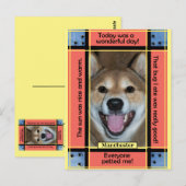 自分だけのペット犬猫写真面白いテキストを作成する ポストカード (正面/裏面)