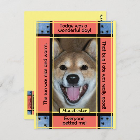 自分だけのペット犬猫写真面白いテキストを作成 ポストカード (正面/裏面)