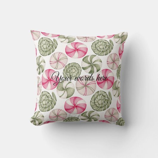 自分だけのペッパーミントキャンディクリスマスを作ろう クッション (正面)