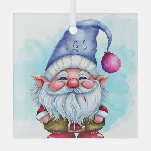 自分だけのペリウィンクルのクリスマス・ノームを作ろう ガラスオーナメント (正面)