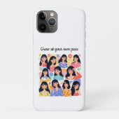 自分だけのペースで成長する花柄の女性の肖像スウェット Case-Mate iPhoneケース (裏)
