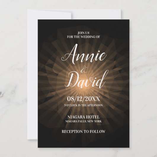 自分だけのポリゴンサンburst結婚式 招待状 (正面)