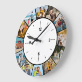 自分だけのモノクロ12枚写真コラージュを作成 ラージ壁時計 (傾斜)