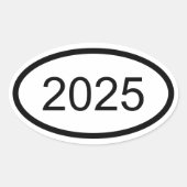 自分だけのヨーロピアン スタイルの年間ステッカーを作成 楕円形シール (正面)