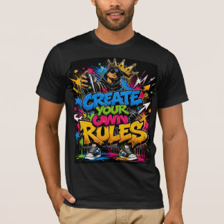 自分だけのルールを創造 グラフィティ ストリートアート メンズT Tシャツ