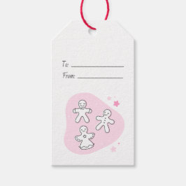 自分だけのレトロなジンジャーブレッドピンククリスマスを作ろう ギフトタグ