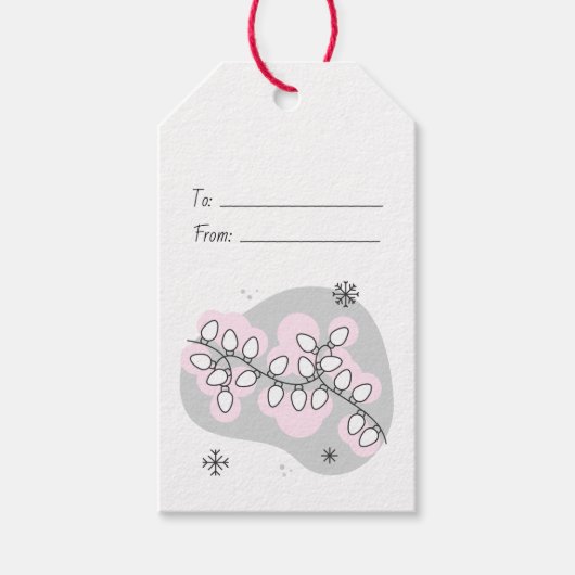 自分だけのレトロなストリングライトでクリスマスを飾ろう ギフトタグ (正面)