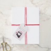 自分だけのレトロなスノーオウルピンククリスマスを作ろう ギフトタグ (より糸付き)