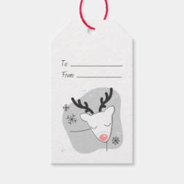 自分だけのレトロなトナカイのシルバーなクリスマスを作ろう ギフトタグ
