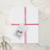 自分だけのレトロなトナカイのシルバーなクリスマスを作ろう ギフトタグ (より糸付き)