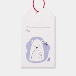 自分だけのレトロなポーラーベアの紫のクリスマスを作ろう ギフトタグ