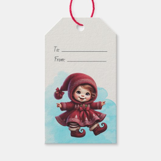 自分だけのヴィンテージクリスマス・ノームガールを作ろう ギフトタグ (正面)